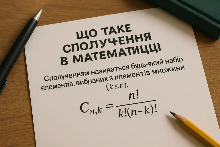Що таке сполучення в математиці: формули та приклади