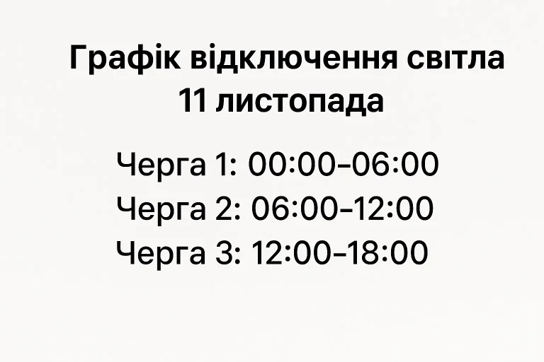 Графік відключення світла 11 листопада: актуальна інформація