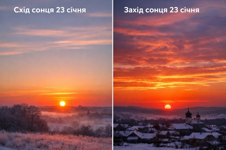 Схід і захід сонця 23 січня в Україні: часи та поради