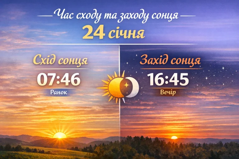 Схід і захід сонця 24 січня в Україні: точний час