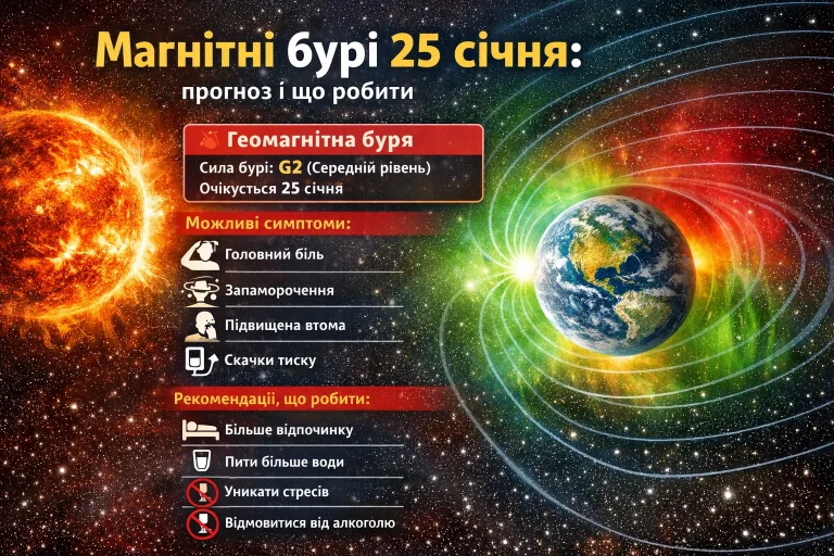 Магнітні бурі 25 січня: прогноз і що робити