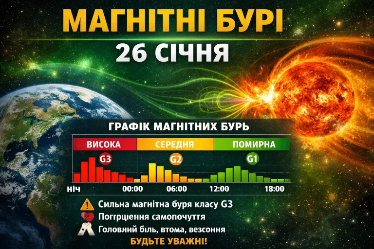 Магнітні бурі 26 січня: що робити і як підготуватисьм