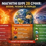 Магнітні бурі 28 січня: вплив, ризики та поради