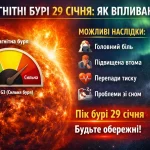 Магнітні бурі 29 січня: як впливають і що робити