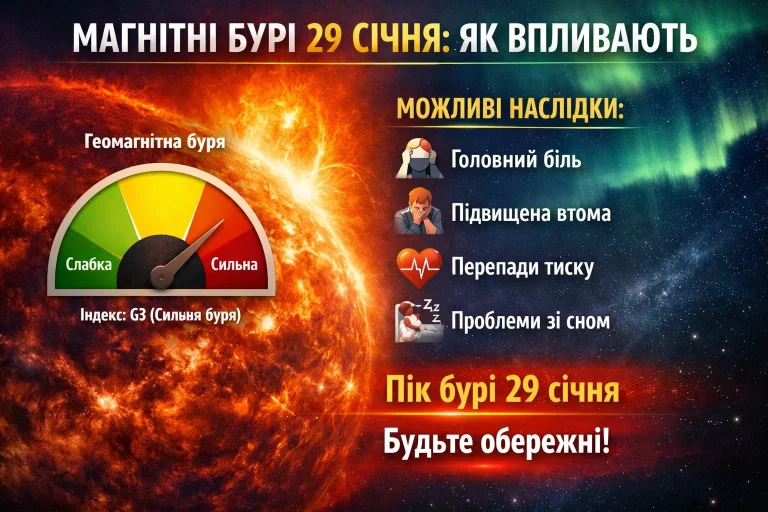Магнітні бурі 29 січня: як впливають і що робити