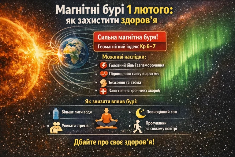 Магнітні бурі 1 лютого: як захистити здоров’я